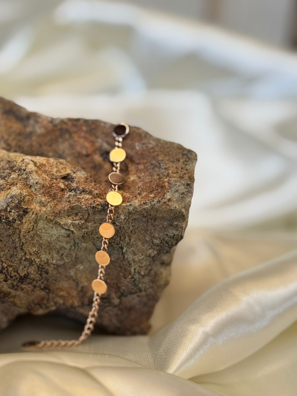 دستبند دخترانه زنجیر و پولک ژوپینگ اصلی کد ۶۶۲۳