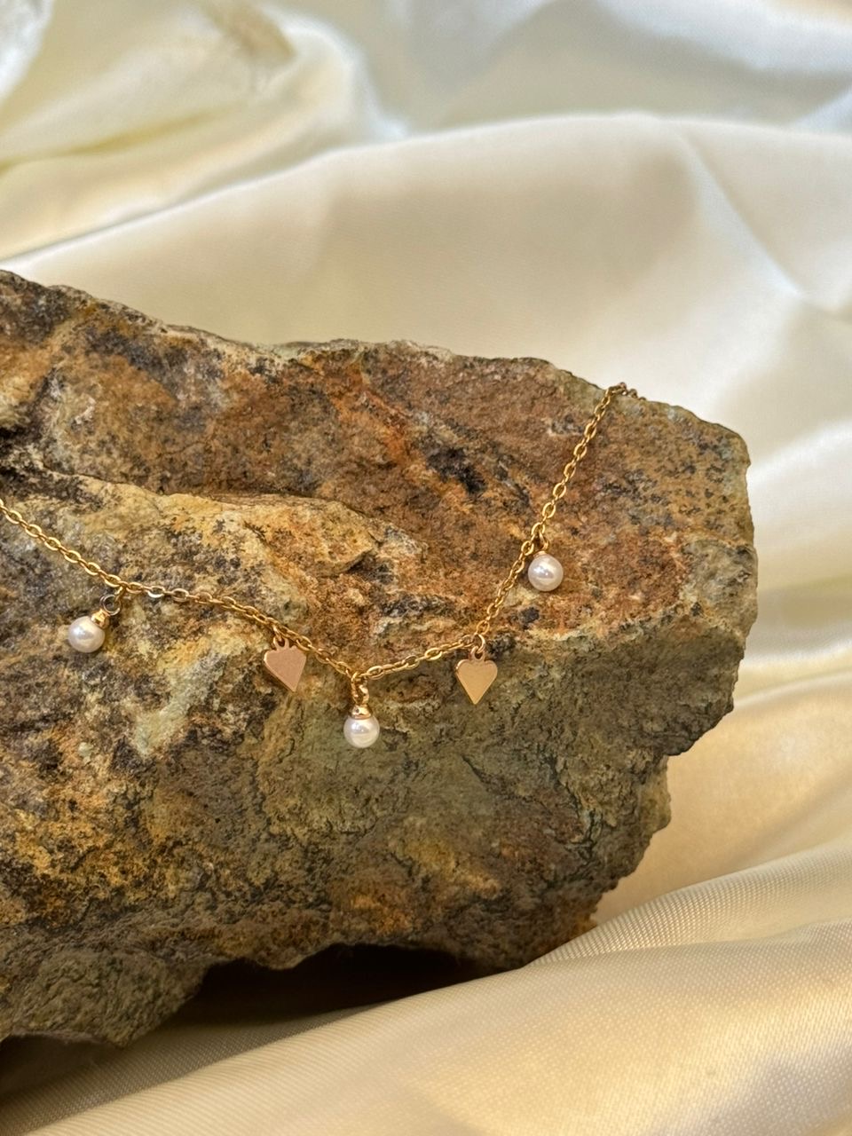 دستبند زنجیر و مروارید و قلب ژوپینگ اصل کد ۶۰۳۵